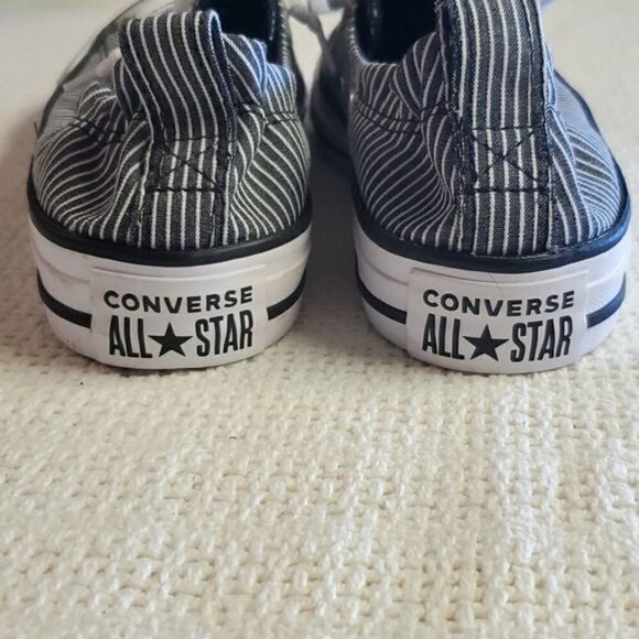 Converse All Star CTAS Shoreline Blue & White Striped Sz. 6 Slipon Sneaker - Picture 6 of 8